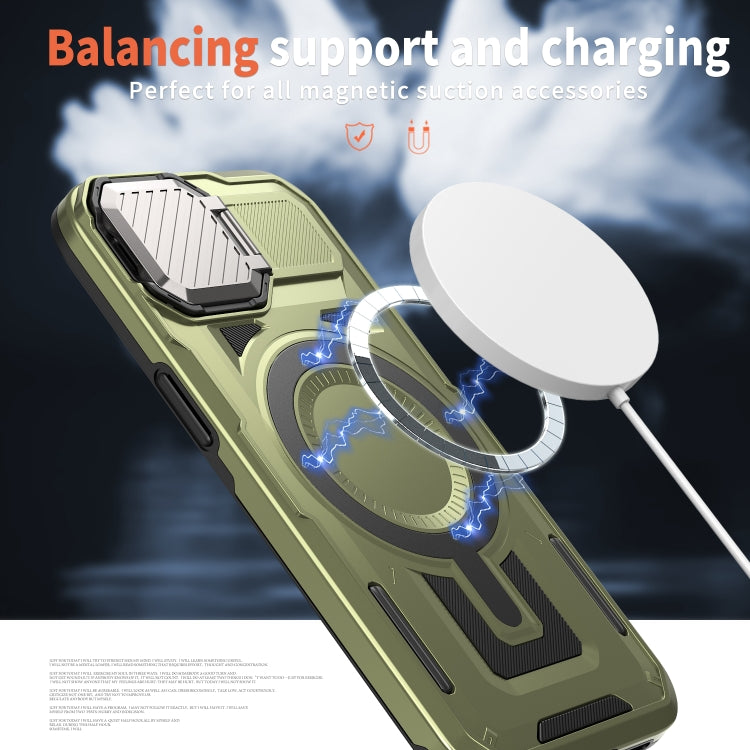 For iPhone 15 Pro Max Shield Frame Holder MagSafe Phone Case