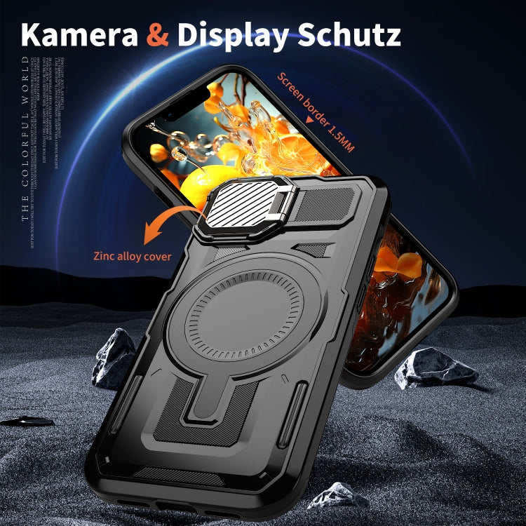For iPhone 12 / 12 Pro Shield Frame Holder MagSafe Phone Case