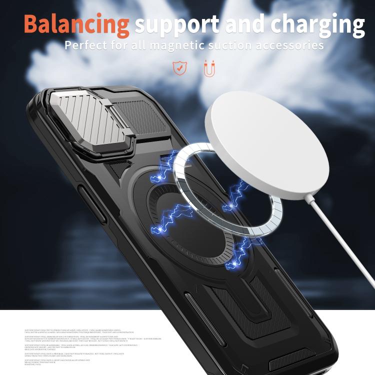 For iPhone 17e / 16e Shield Frame Holder MagSafe Phone Case