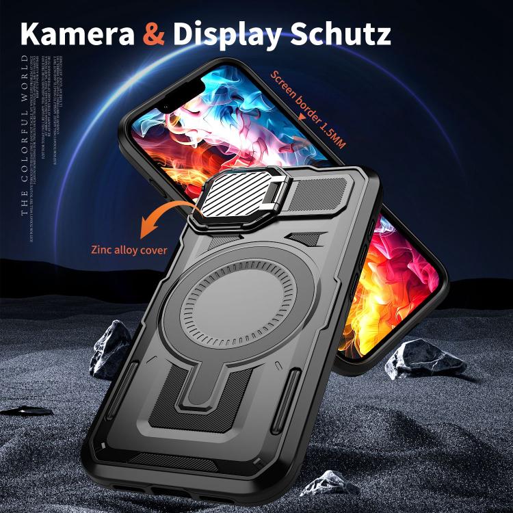 For iPhone 17e / 16e Shield Frame Holder MagSafe Phone Case