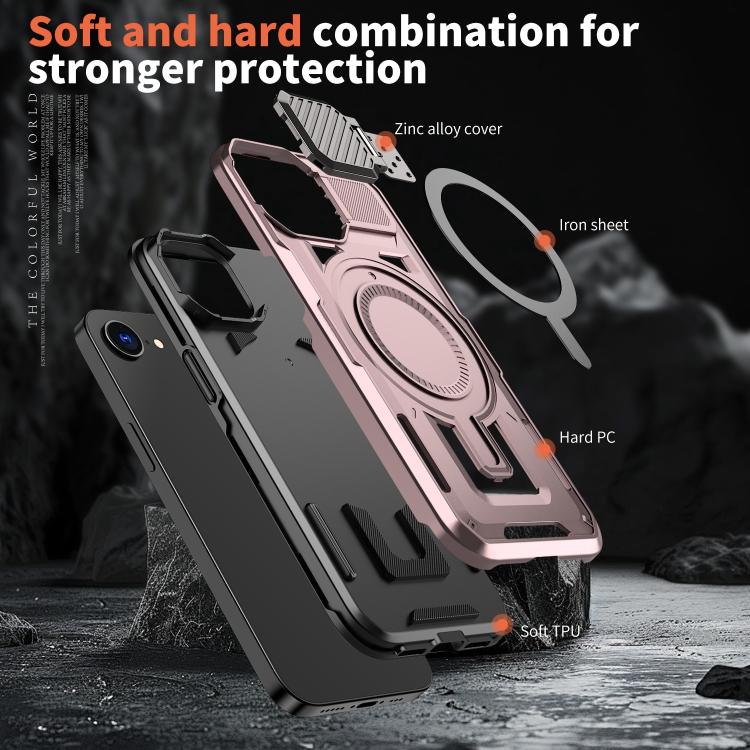For iPhone 17e / 16e Shield Frame Holder MagSafe Phone Case