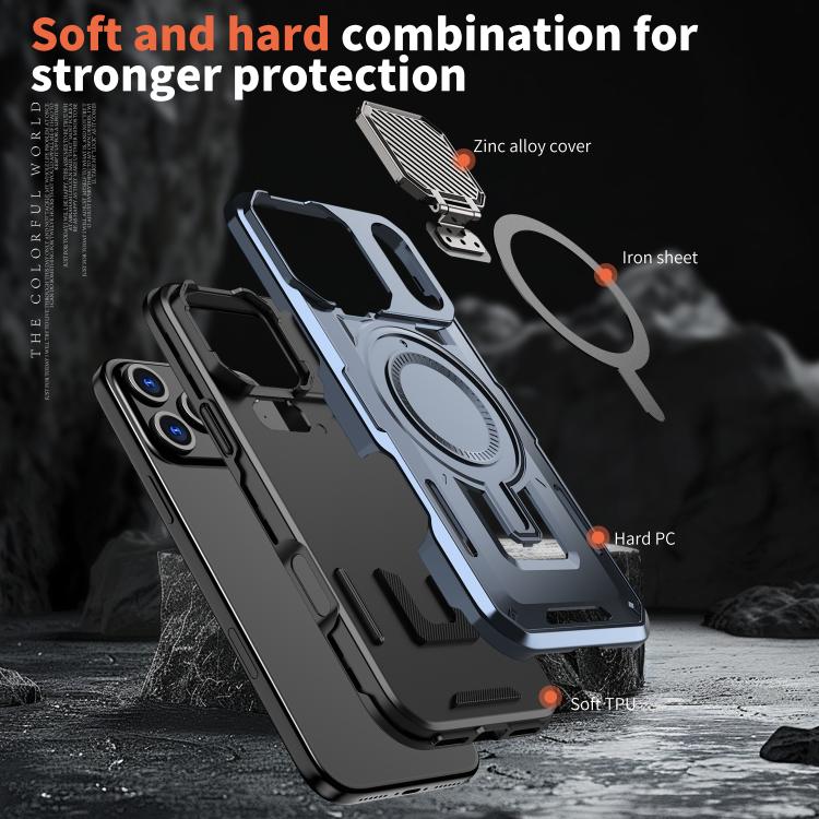 For iPhone 17 Pro Max Shield Frame Holder MagSafe Phone Case