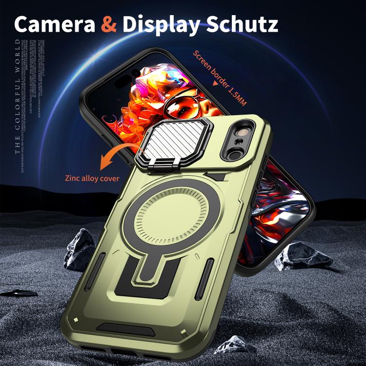 For iPhone 17 Pro Max Shield Frame Holder MagSafe Phone Case