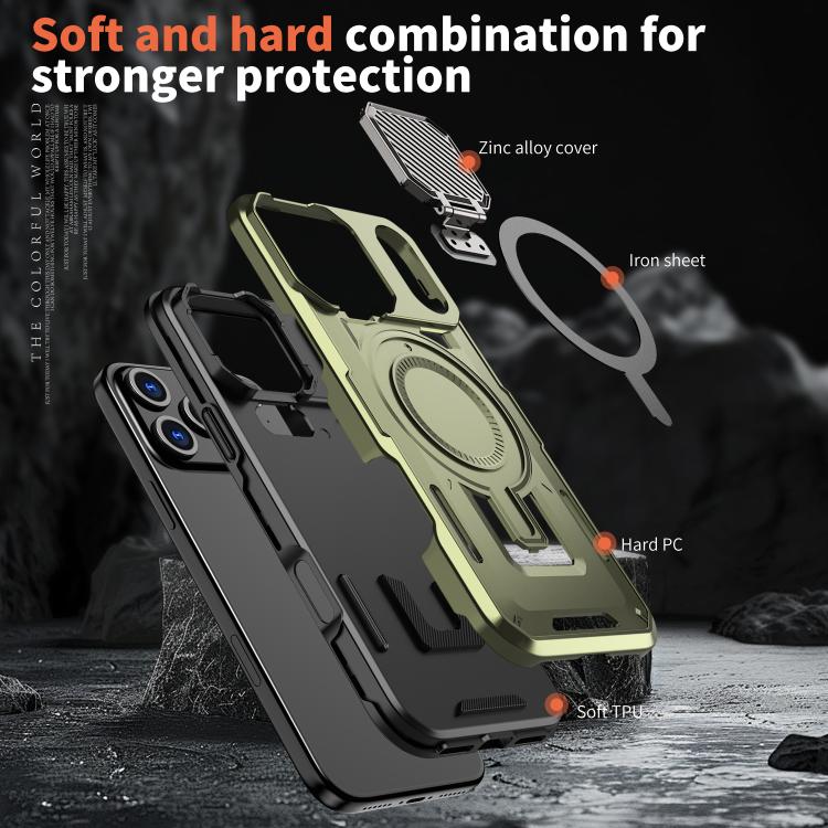 For iPhone 17 Pro Max Shield Frame Holder MagSafe Phone Case