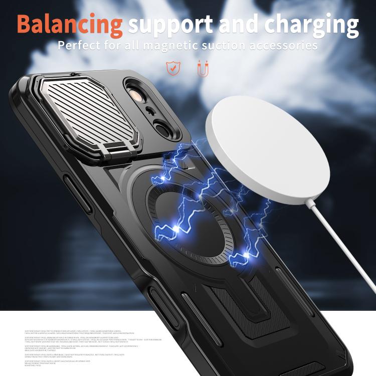 For iPhone 17 Pro Max Shield Frame Holder MagSafe Phone Case