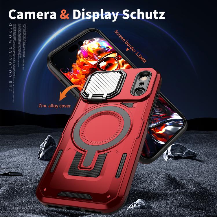 For iPhone 17 Pro Max Shield Frame Holder MagSafe Phone Case