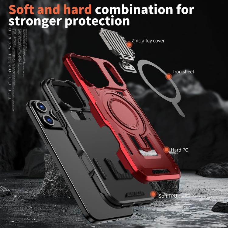For iPhone 17 Pro Max Shield Frame Holder MagSafe Phone Case
