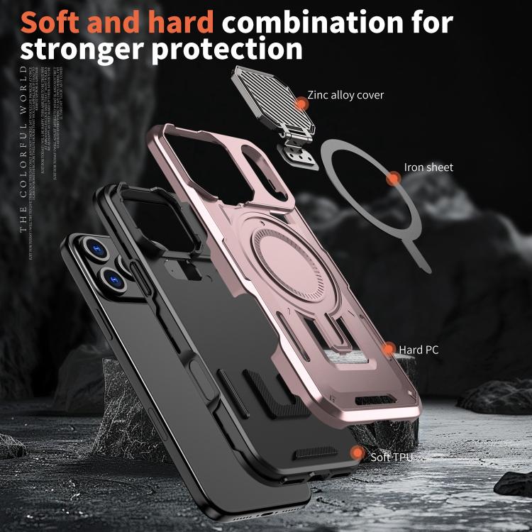 For iPhone 17 Pro Max Shield Frame Holder MagSafe Phone Case