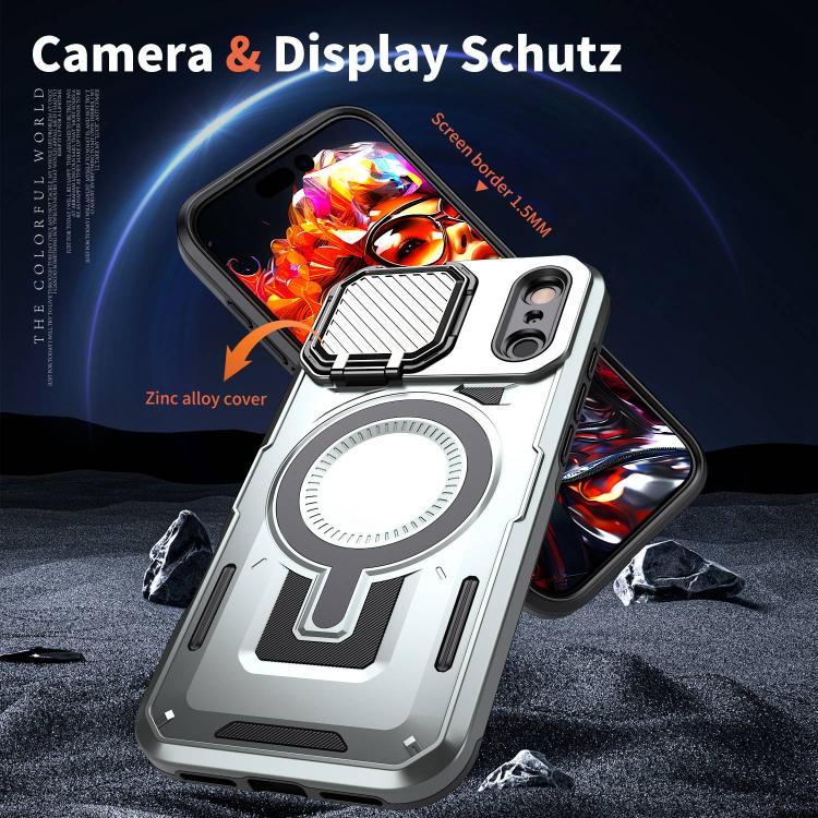 For iPhone 17 Pro Max Shield Frame Holder MagSafe Phone Case
