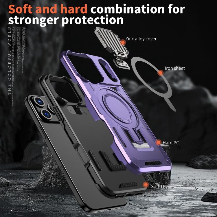 For iPhone 17 Pro Max Shield Frame Holder MagSafe Phone Case