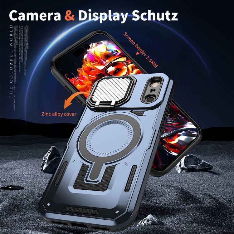 For iPhone 17 Pro Shield Frame Holder MagSafe Phone Case