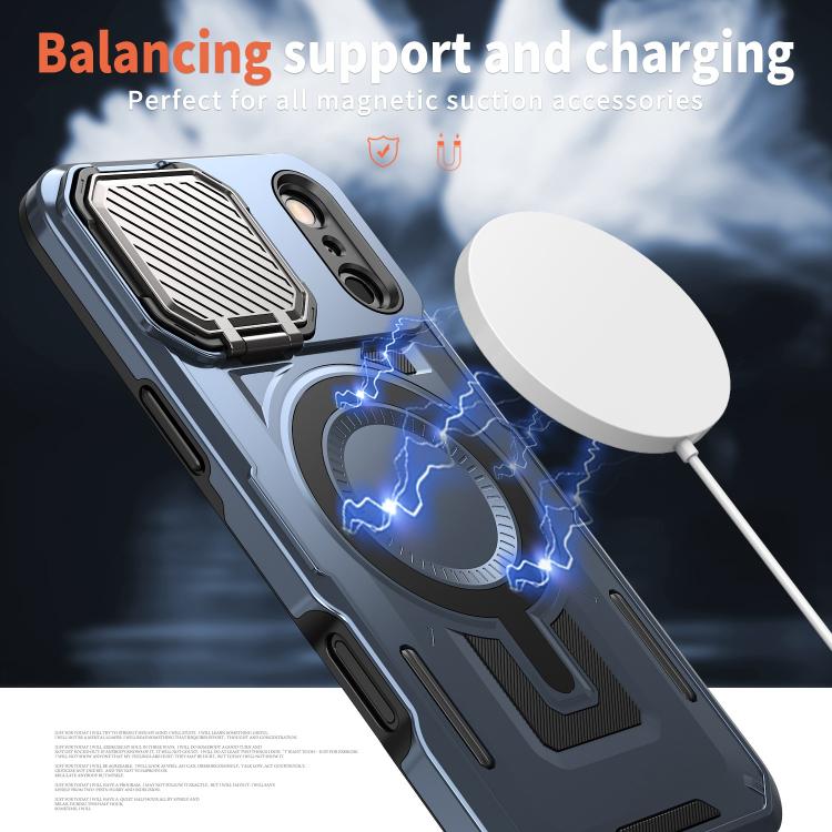 For iPhone 17 Pro Shield Frame Holder MagSafe Phone Case