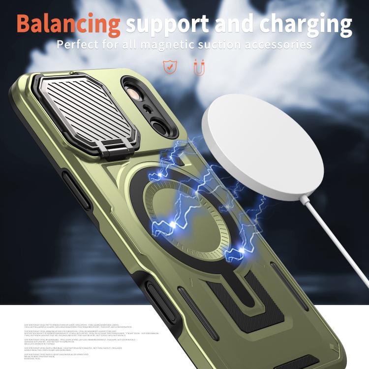 For iPhone 17 Pro Shield Frame Holder MagSafe Phone Case