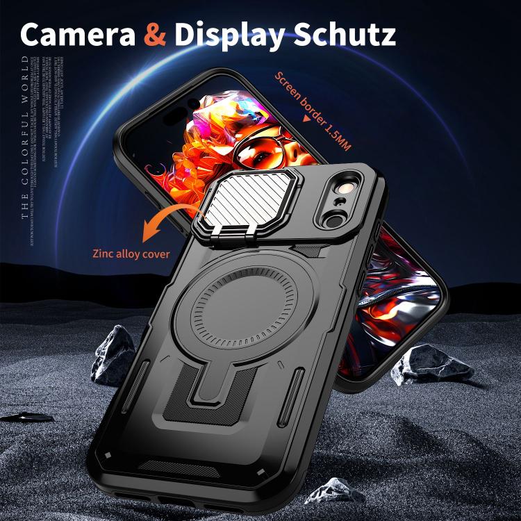 For iPhone 17 Pro Shield Frame Holder MagSafe Phone Case