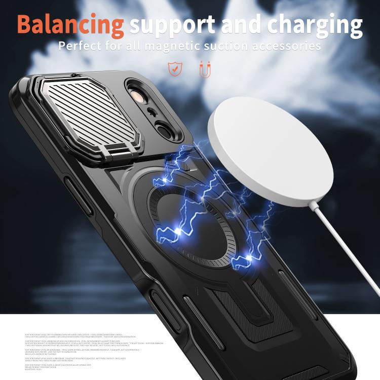 For iPhone 17 Pro Shield Frame Holder MagSafe Phone Case