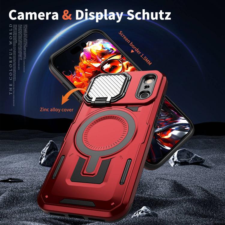 For iPhone 17 Pro Shield Frame Holder MagSafe Phone Case