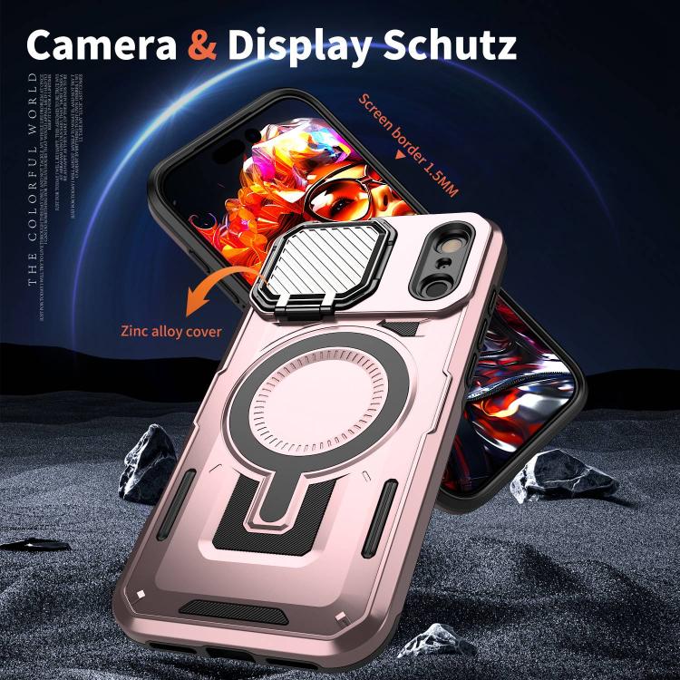 For iPhone 17 Pro Shield Frame Holder MagSafe Phone Case