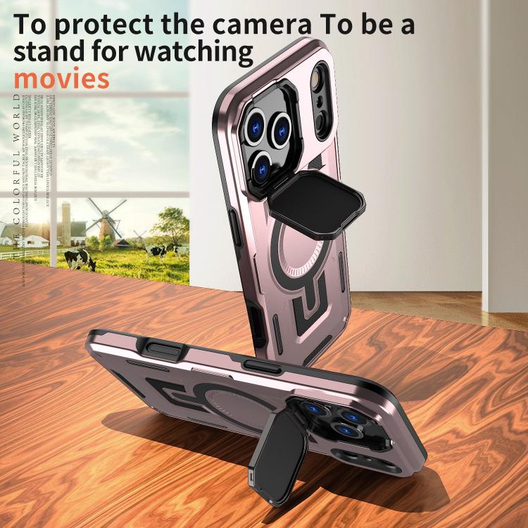 For iPhone 17 Pro Shield Frame Holder MagSafe Phone Case