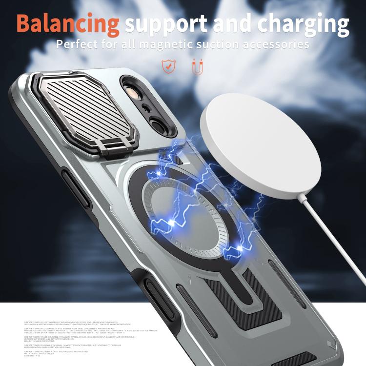 For iPhone 17 Pro Shield Frame Holder MagSafe Phone Case