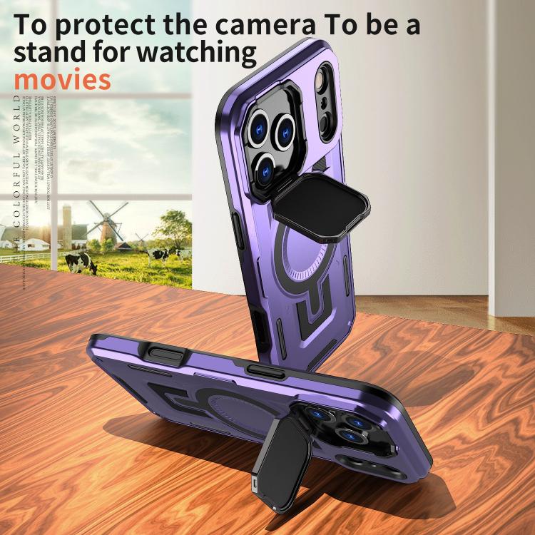 For iPhone 17 Pro Shield Frame Holder MagSafe Phone Case