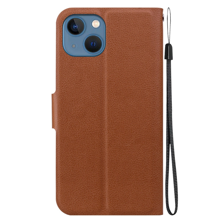 For iPhone 14 Plus Ultra-thin Voltage Magnetic Buckle Leather Phone Case