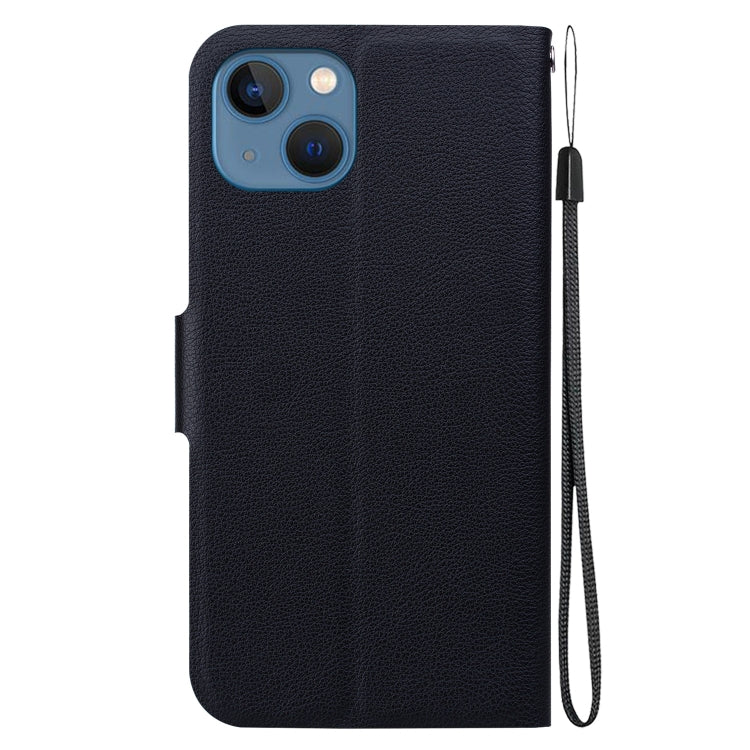 For iPhone 14 Plus Ultra-thin Voltage Magnetic Buckle Leather Phone Case
