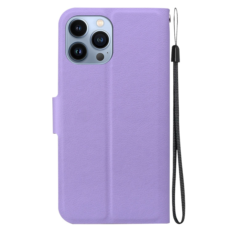 For iPhone 13 Pro Max Ultra-thin Voltage Magnetic Buckle Leather Phone Case