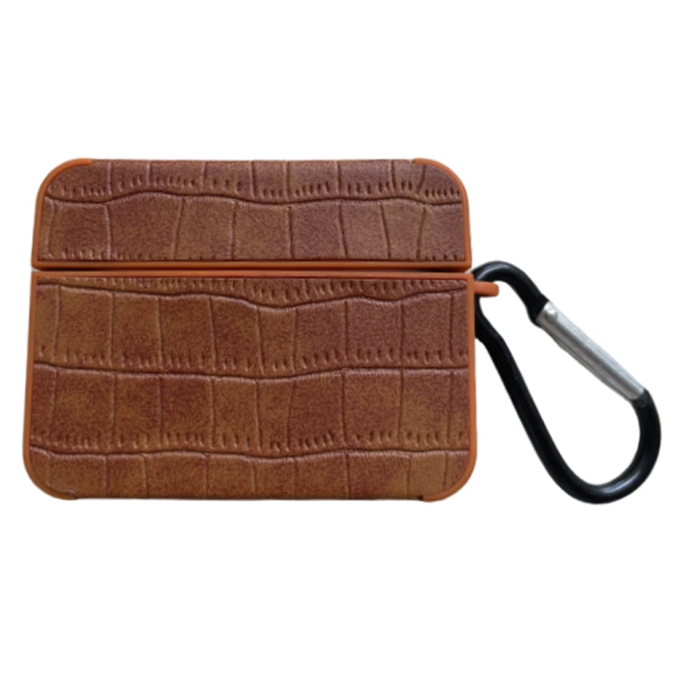 For AirPods Pro 2 Crocodile Pattern Square Leather Earphone Case