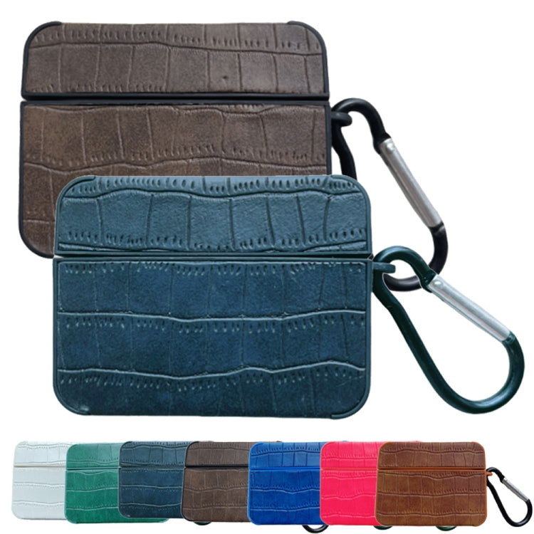For AirPods 1 / 2 Crocodile Pattern Square Leather Earphone Case