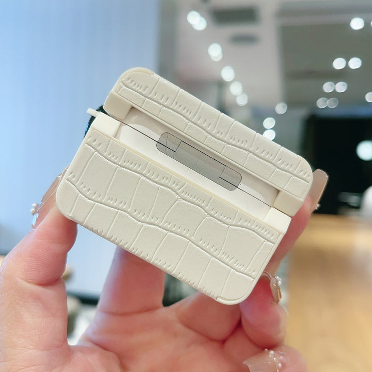 For AirPods 1 / 2 Crocodile Pattern Square Leather Earphone Case