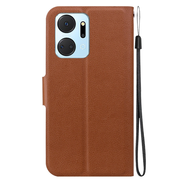 For Honor X7a Ultra-thin Voltage Magnetic Buckle Leather Phone Case