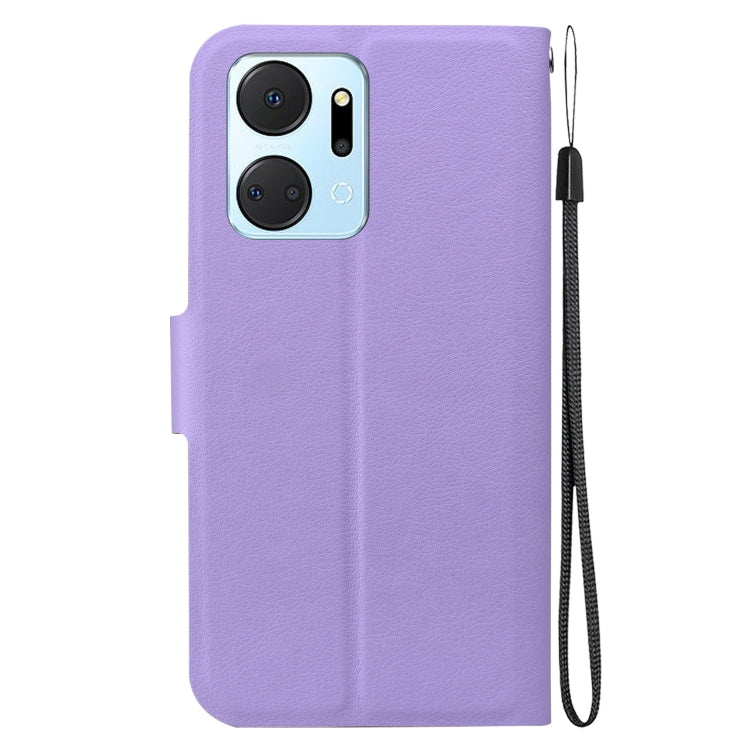 For Honor X7a Ultra-thin Voltage Magnetic Buckle Leather Phone Case