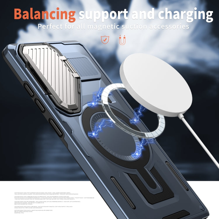 For Samsung Galaxy S24 FE 5G Shield Frame Holder MagSafe Phone Case