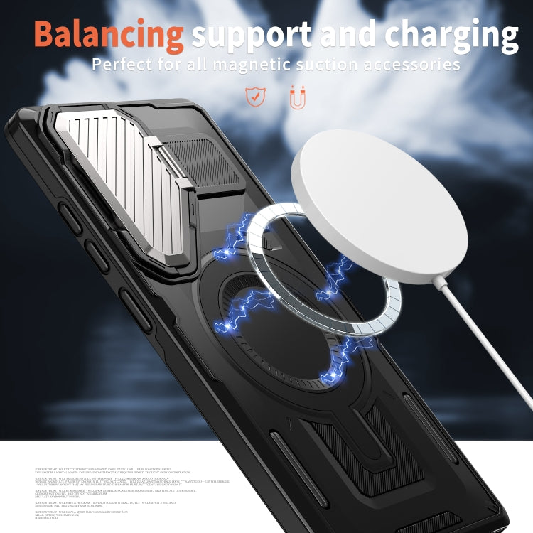 For Samsung Galaxy S24 FE 5G Shield Frame Holder MagSafe Phone Case