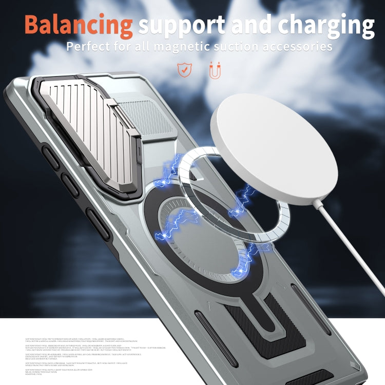 For Samsung Galaxy S24 FE 5G Shield Frame Holder MagSafe Phone Case