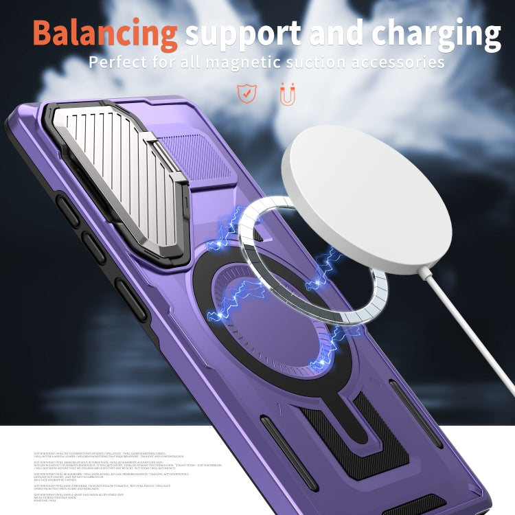 For Samsung Galaxy S24 FE 5G Shield Frame Holder MagSafe Phone Case