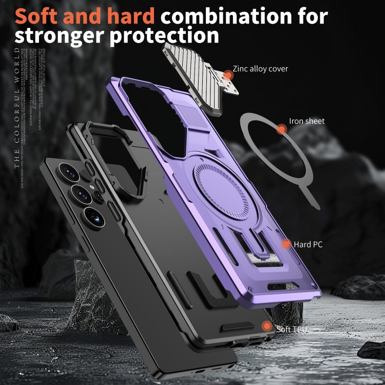 For Samsung Galaxy S24 FE 5G Shield Frame Holder MagSafe Phone Case