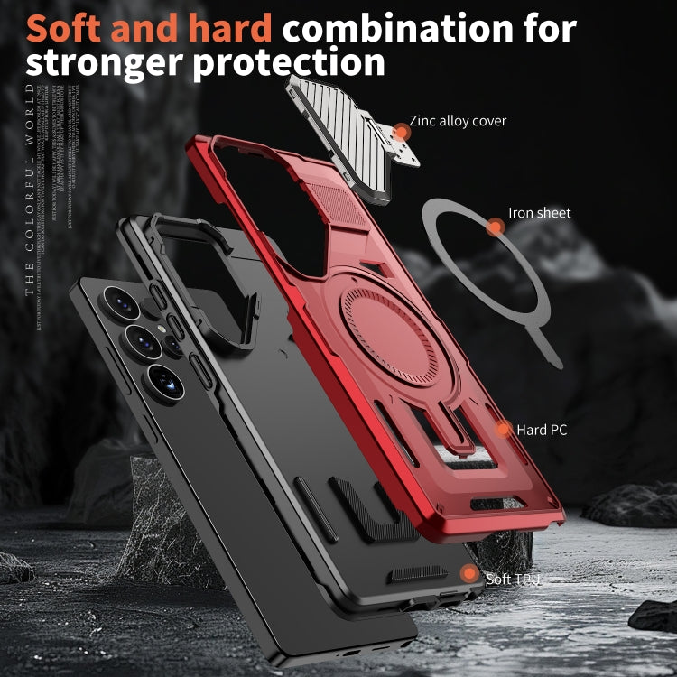 For Samsung Galaxy S23 FE 5G Shield Frame Holder MagSafe Phone Case