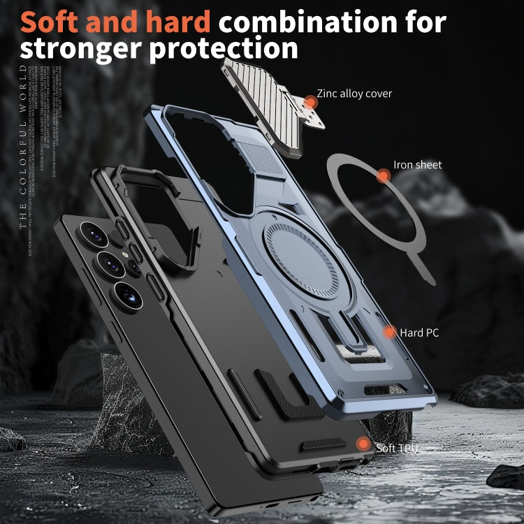 For Samsung Galaxy S23+ 5G Shield Frame Holder MagSafe Phone Case
