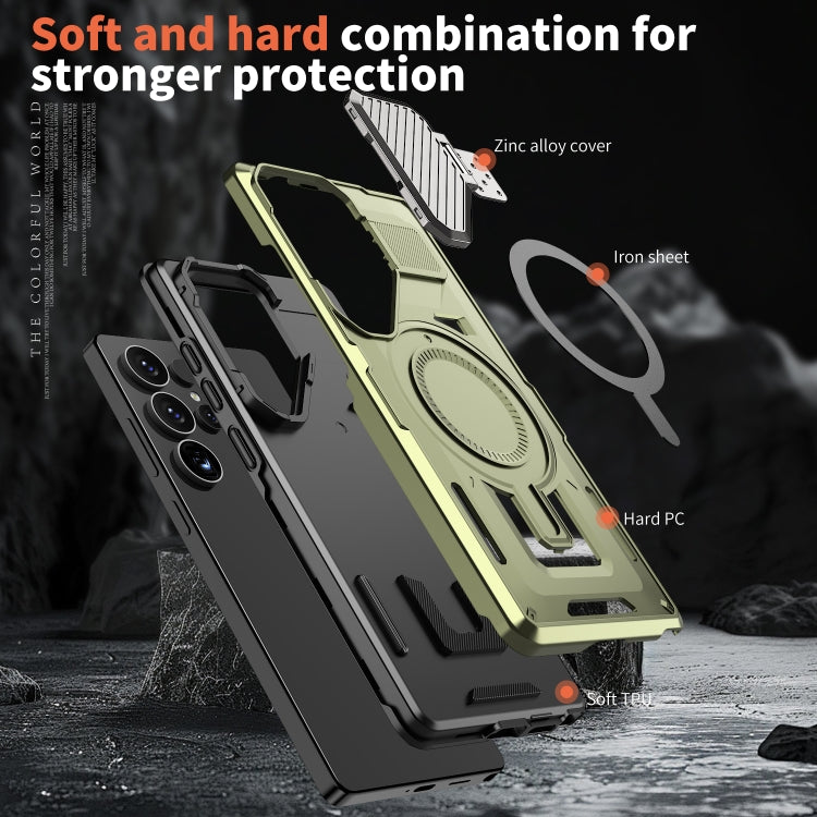 For Samsung Galaxy S23+ 5G Shield Frame Holder MagSafe Phone Case