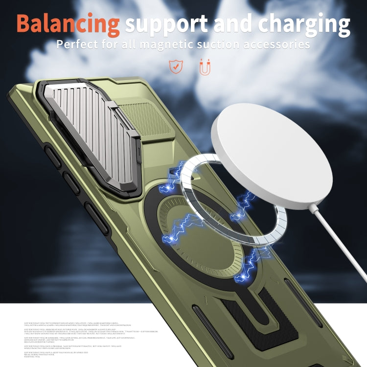 For Samsung Galaxy S23 Ultra 5G Shield Frame Holder MagSafe Phone Case