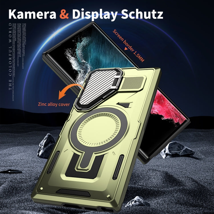 For Samsung Galaxy S23 Ultra 5G Shield Frame Holder MagSafe Phone Case