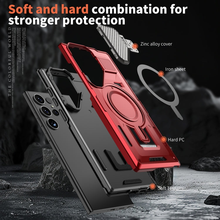 For Samsung Galaxy S23 Ultra 5G Shield Frame Holder MagSafe Phone Case