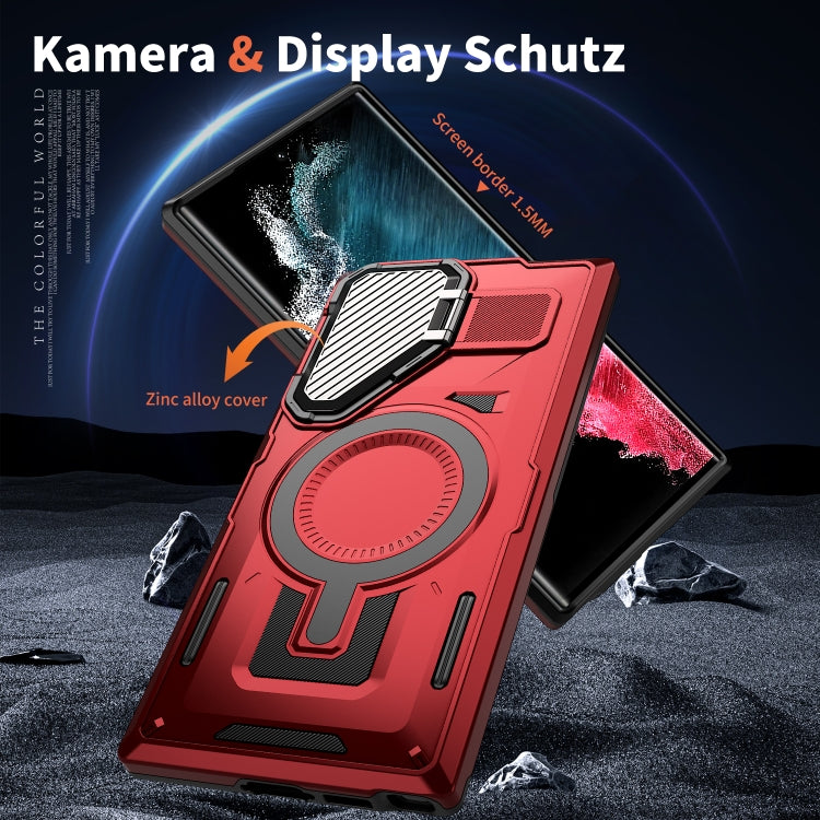 For Samsung Galaxy S23 Ultra 5G Shield Frame Holder MagSafe Phone Case