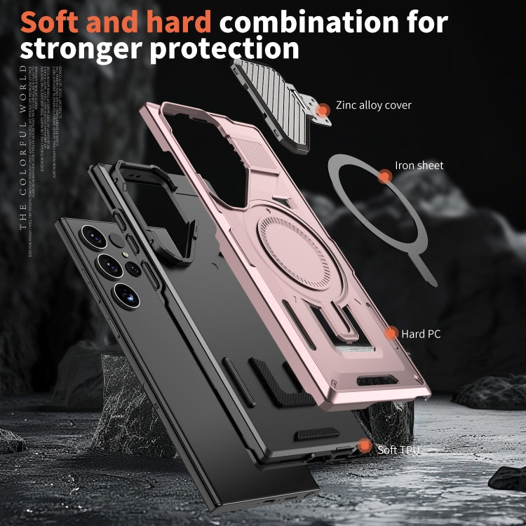 For Samsung Galaxy S23 Ultra 5G Shield Frame Holder MagSafe Phone Case