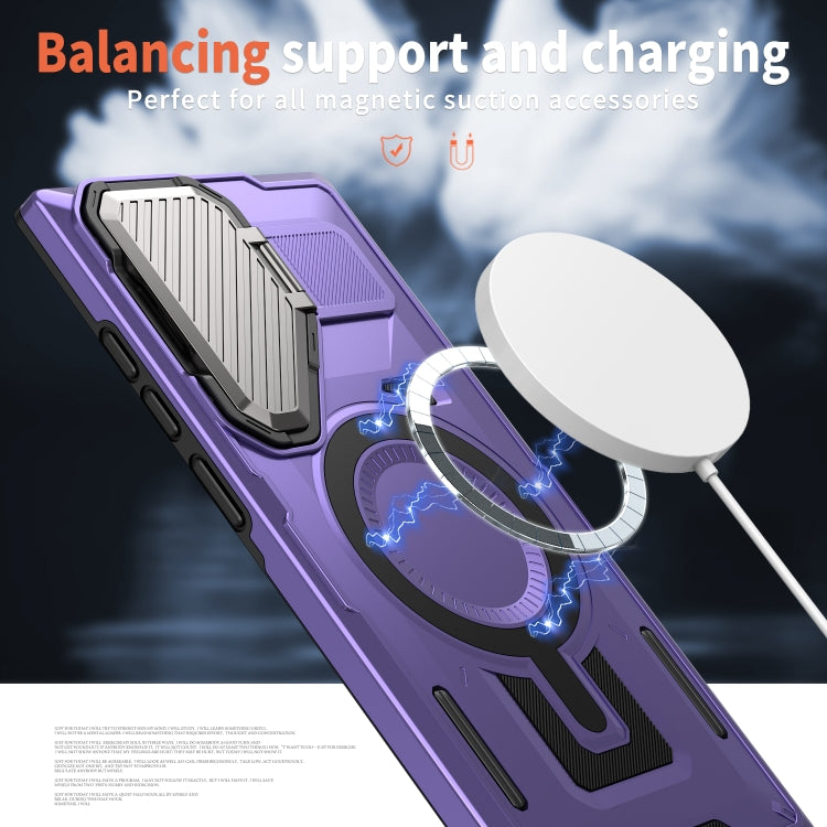 For Samsung Galaxy S23 Ultra 5G Shield Frame Holder MagSafe Phone Case