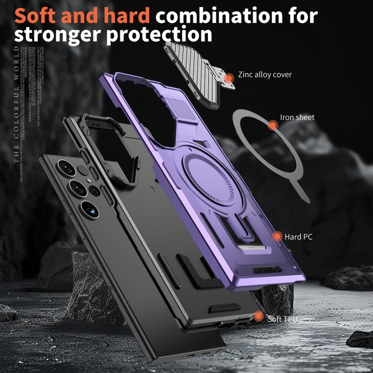 For Samsung Galaxy S23 Ultra 5G Shield Frame Holder MagSafe Phone Case
