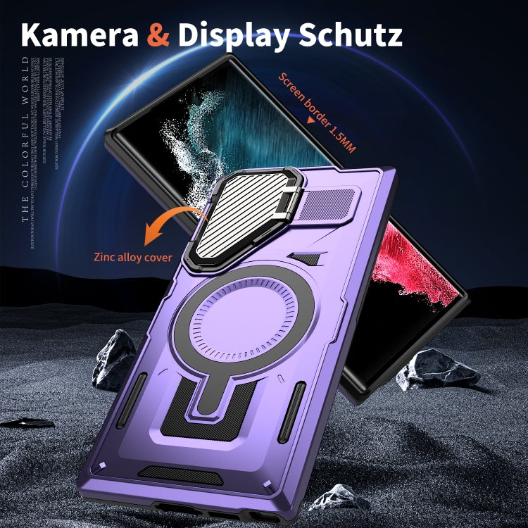 For Samsung Galaxy S23 Ultra 5G Shield Frame Holder MagSafe Phone Case