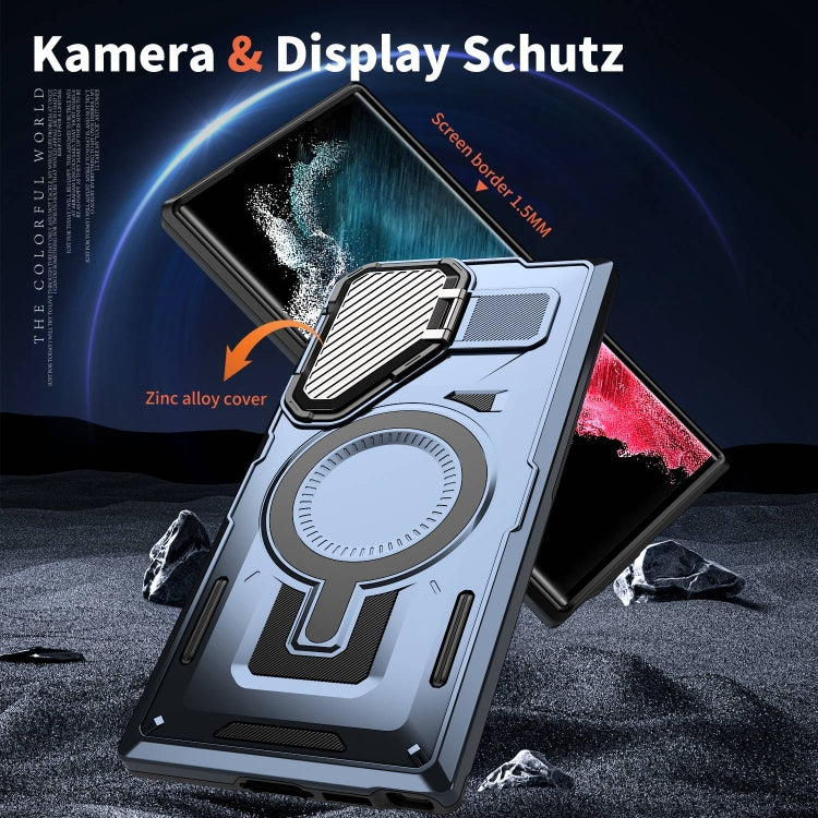 For Samsung Galaxy S22 Ultra 5G Shield Frame Holder MagSafe Phone Case