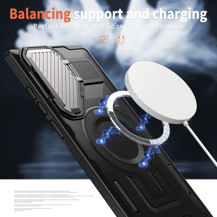 For Samsung Galaxy S22 Ultra 5G Shield Frame Holder MagSafe Phone Case